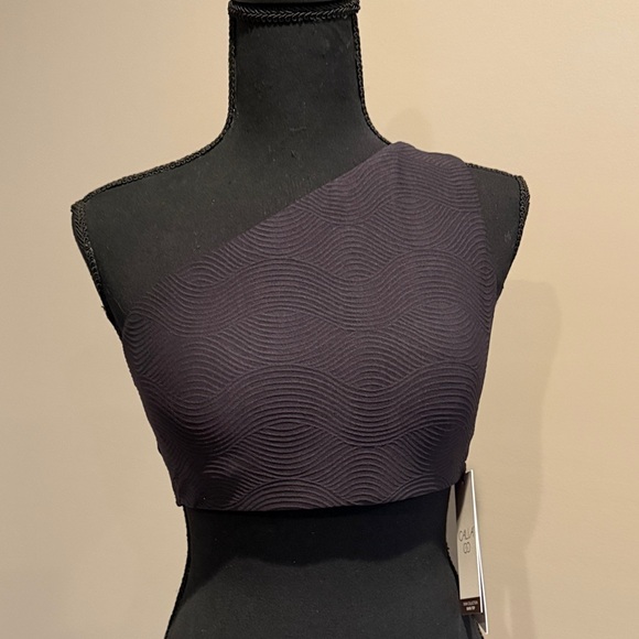 CALIA one shoulder swim top, Black Pure Waves, medium, new!! - Picture 1 of 4